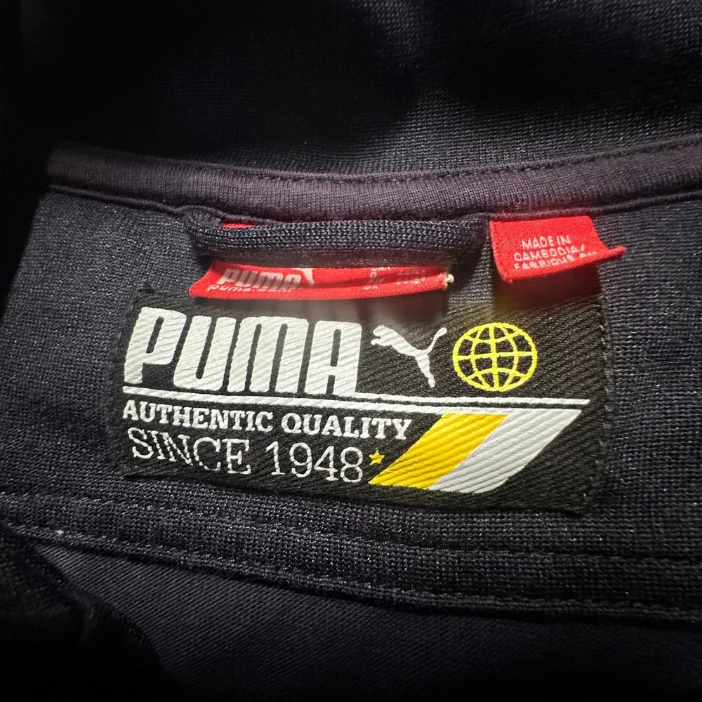 Puma Mens Track Jacket Black Full Zip Graphic Logo Small 812579